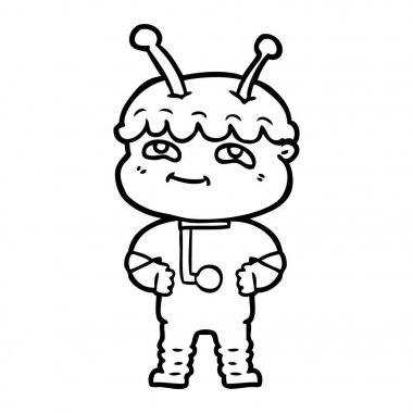 Dostu karikatür spaceman vektör çizim