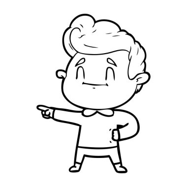 mutlu çizgi film adam vektör çizim