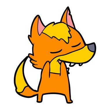 Çizgi film tilkisinin vektör çizimi