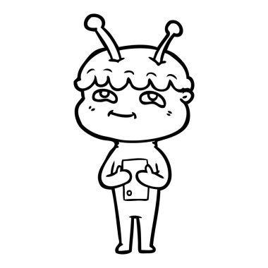 Dostu karikatür spaceman vektör çizim