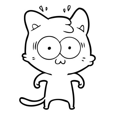 vektör çizim karikatür sürpriz kedi