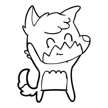 vektör çizim karikatür dostu Fox