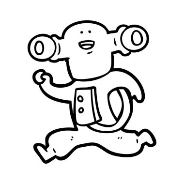 Dostu karikatür yabancı çalışan