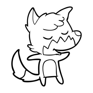 vektör çizim dostu karikatür Fox