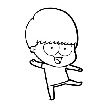 mutlu çizgi film çocuk vektör çizim