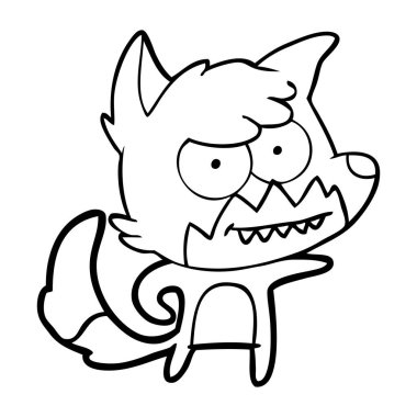 vektör çizim karikatür sırıtan Fox