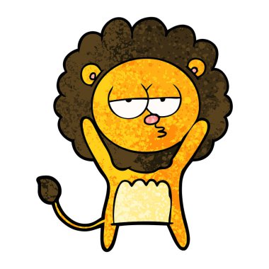 vektör çizim karikatür sıkılmış aslan