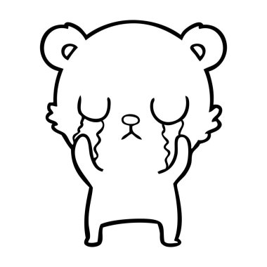 vektör çizim karikatür ayı ağlama