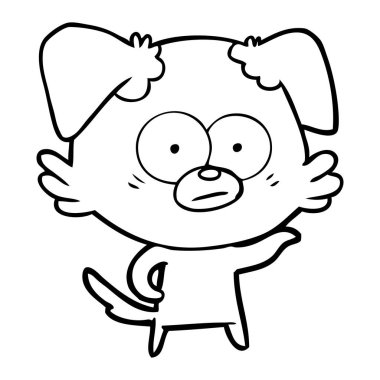 vektör çizim gergin köpek çizgi film