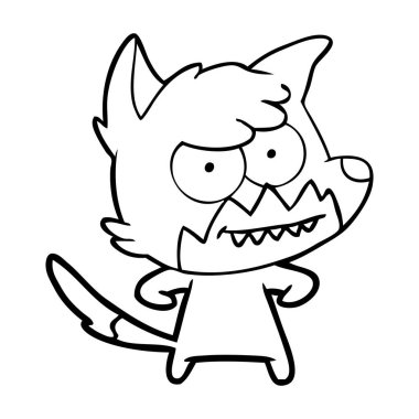 vektör çizim karikatür sırıtan Fox