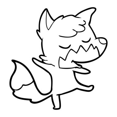 vektör çizim dostu karikatür Fox