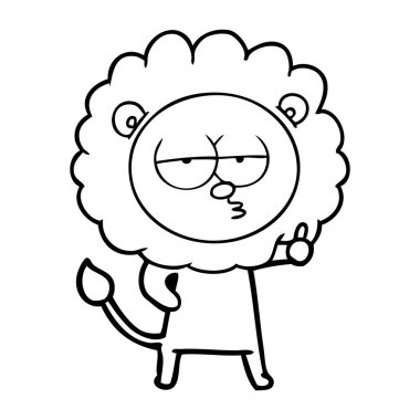 vektör çizim karikatür sıkılmış aslan