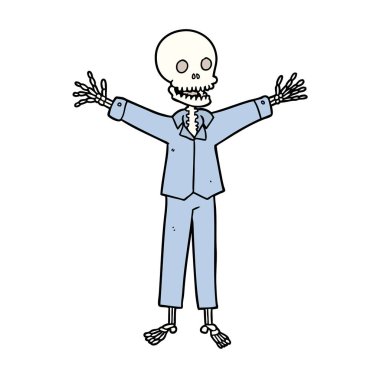 çizgi film iskelet pijama giymiş