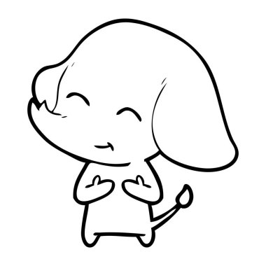 vektör çizim sevimli çizgi fil