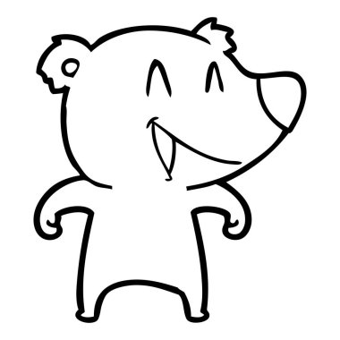  ayı karikatür gülen vektör çizim