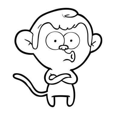 vektör çizim karikatür sürpriz maymun