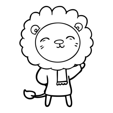 Çizgi film aslanının vektör çizimi