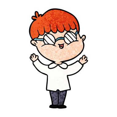 çizgi film çocuk gözlük takıyor