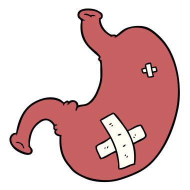 vektör çizim karikatür mide