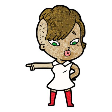 vektör çizim karikatür sürpriz kız