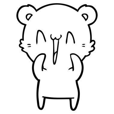 vektör çizim mutlu ayı çizgi film