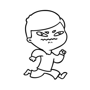 vektör çizim karikatür kızgın adam