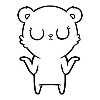 Shrugging huzurlu karikatür ayı