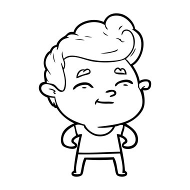 mutlu çizgi film adam vektör çizim