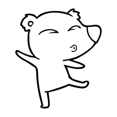 vektör çizim karikatür ayı ıslık