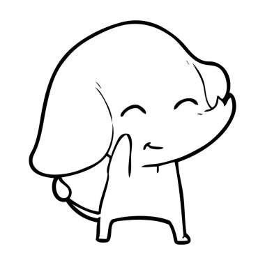 vektör çizim sevimli çizgi fil
