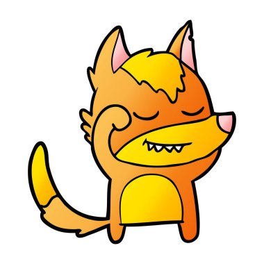 Tilki çizgi film karakteri vektör çizim