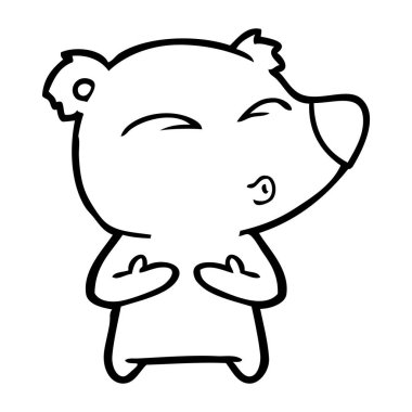 vektör çizim karikatür ayı ıslık