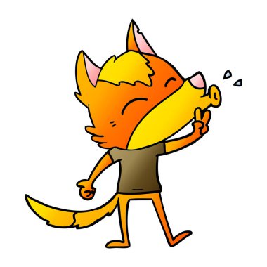 Çizgi film tilkisinin vektör çizimi