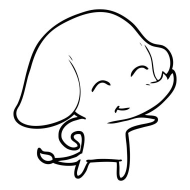 vektör çizim sevimli çizgi fil