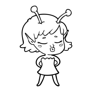 sevimli uzaylı kız çizgi film