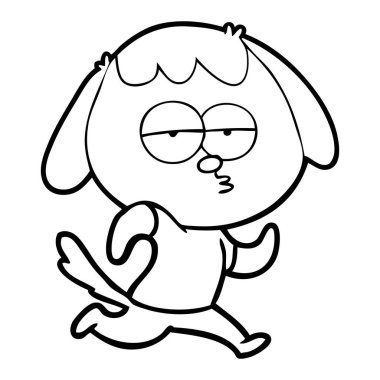 sıkılmış vektör çizim karikatür köpek