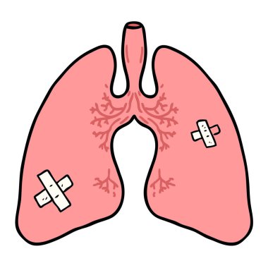 vektör çizim karikatür akciğer