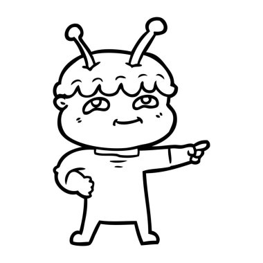 Dostu karikatür spaceman vektör çizim