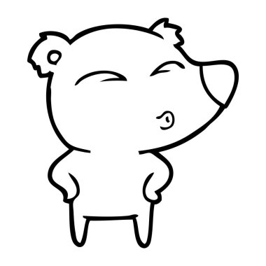 vektör çizim karikatür ayı ıslık