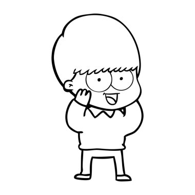 mutlu çizgi film çocuk vektör çizim