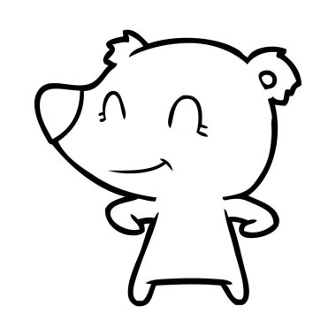 vektör çizim dost ayı çizgi film