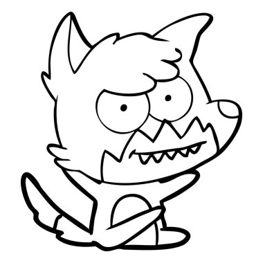 vektör çizim karikatür sırıtan Fox