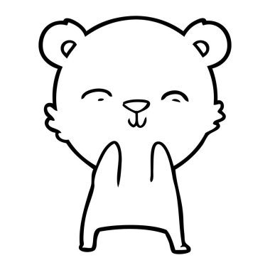 mutlu karikatür kutup ayısı