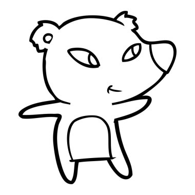 Tatlı çizgi film ayısının vektör çizimi