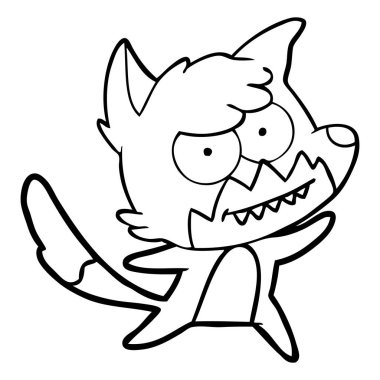 vektör çizim karikatür sırıtan Fox