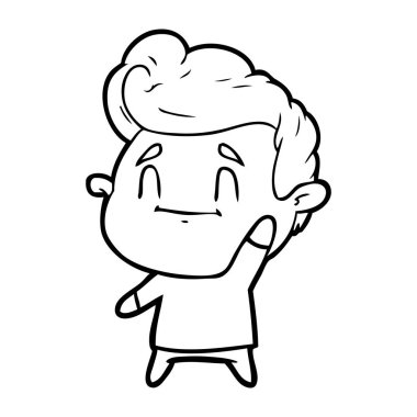 mutlu çizgi film adam vektör çizim