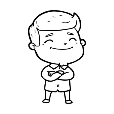 mutlu çizgi film adam vektör çizim