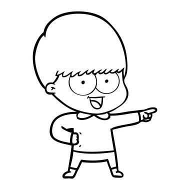 mutlu çizgi film çocuk vektör çizim