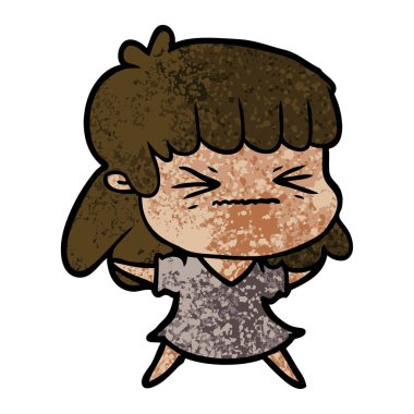 Çizgi filmdeki kadının vektör çizimi