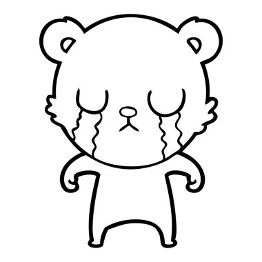 vektör çizim karikatür ayı ağlama